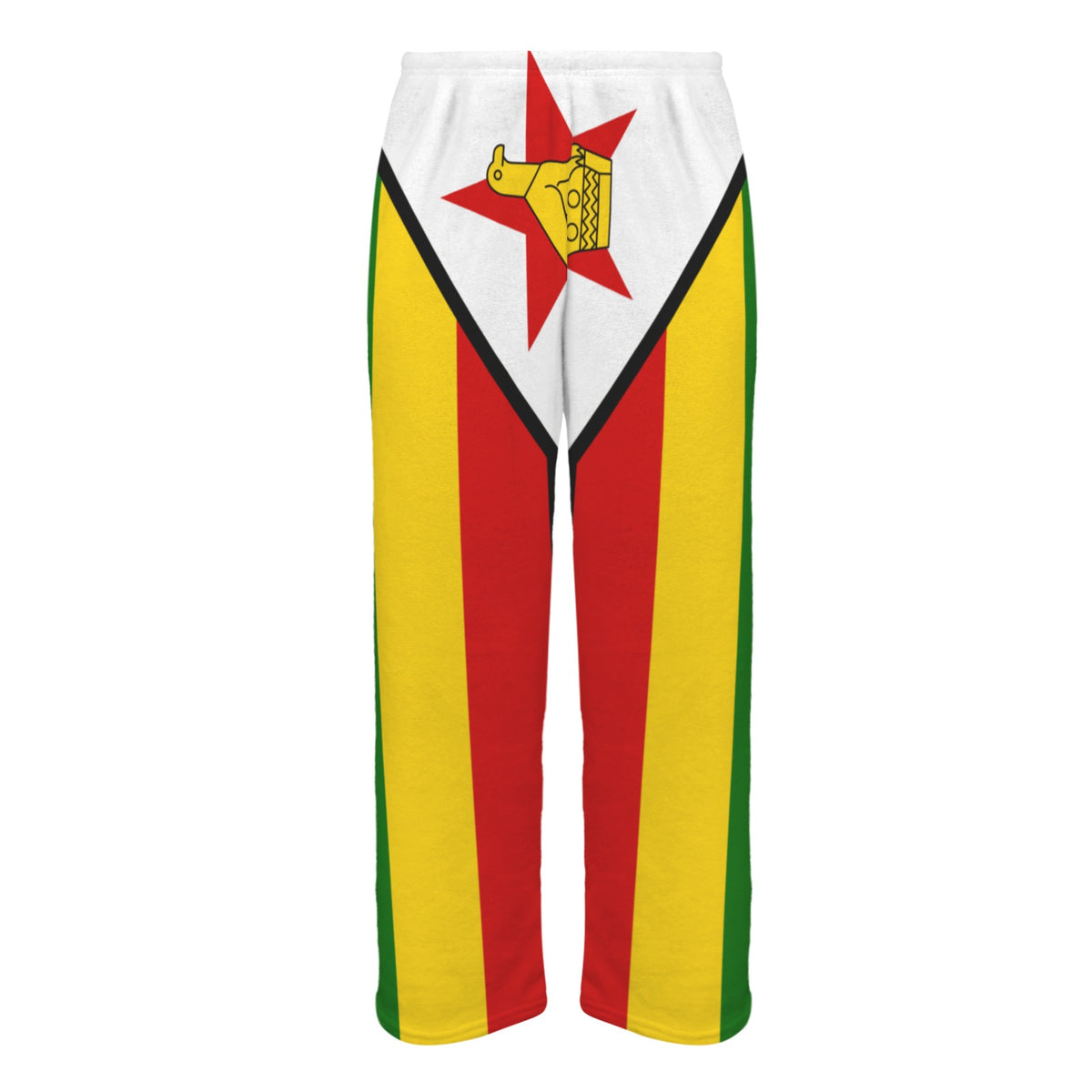 Zimbabwe Flag Inspired Men's Flannel Pajama Trousers Printed in the USA