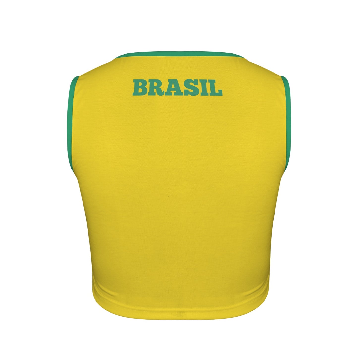 Brazil Flag Inspired Square Neck Crop Tank Tops