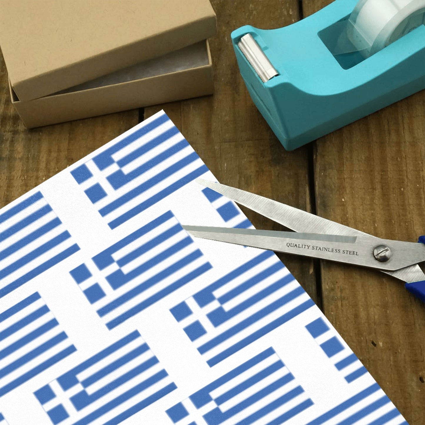 Greece Flag Custom Gift Wrapping Paper 58"x 22.5" (4 Rolls)