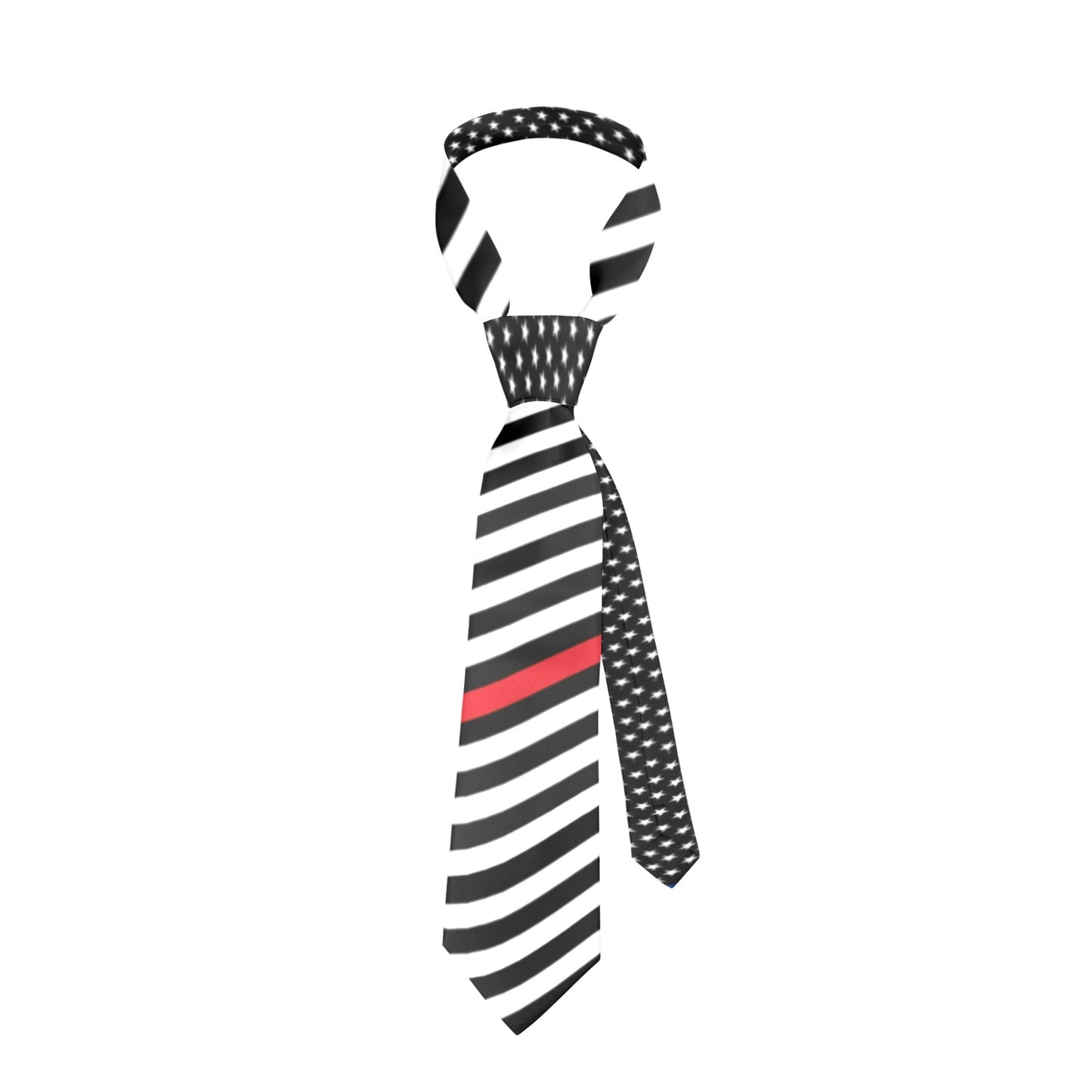 Thin Red Line Flag Inspired Classic Necktie (Two Sides)