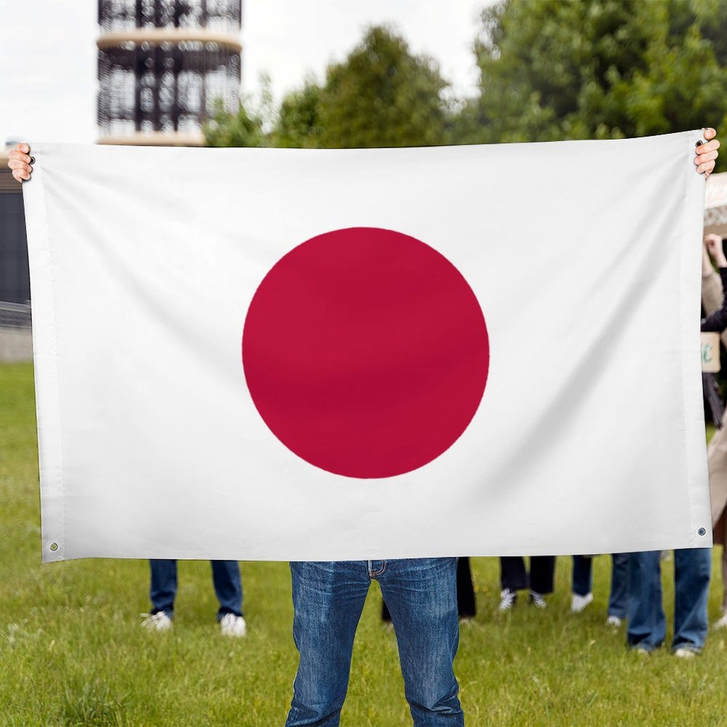 Japan Flag Inspired Wall Mount Flag with Four Grommets (35x59 in)