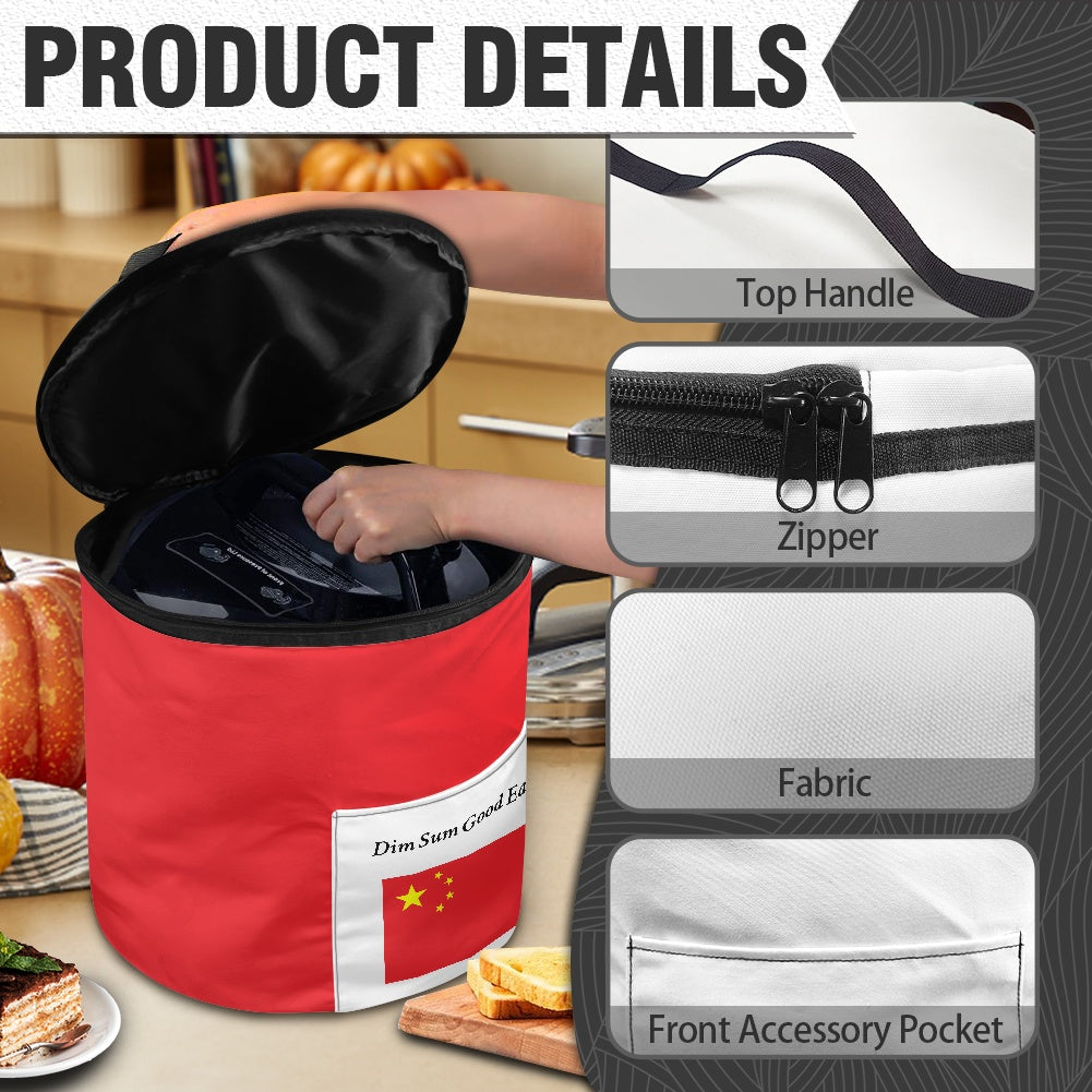 China Flag Inspired "DIM SUM GOOD EARTS!" Electric Pressure Cooker Insulation Bag