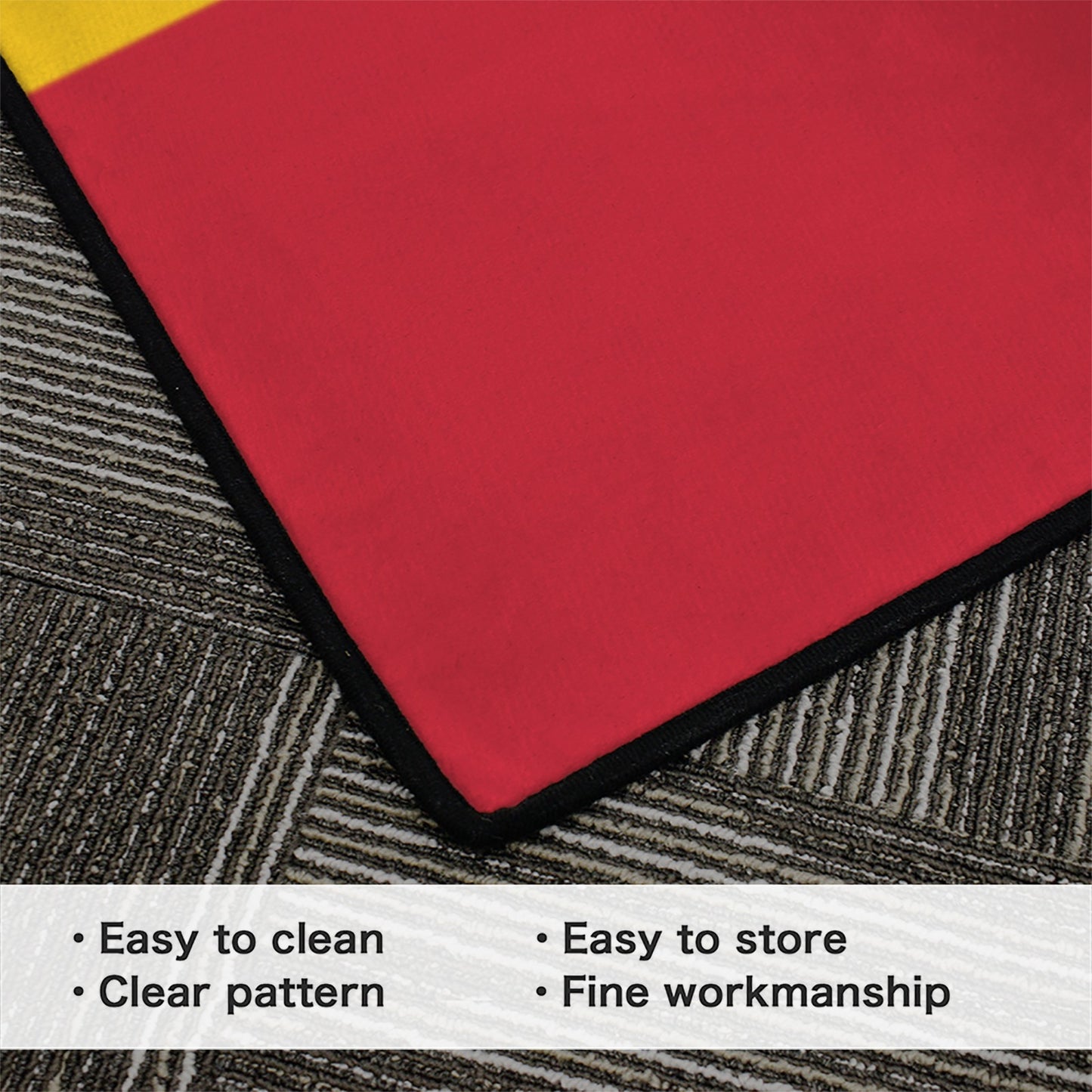 Spain Flag Inspired 84x60 Inch Area Rug with Black Binding (Made in the USA)