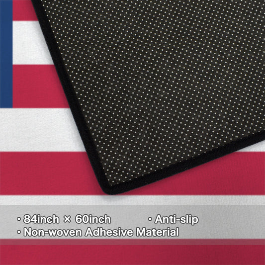 USA/American Betsy Ross Flag Inspired. 84x60 Inch Area Rug with Black Binding (Made in the USA)