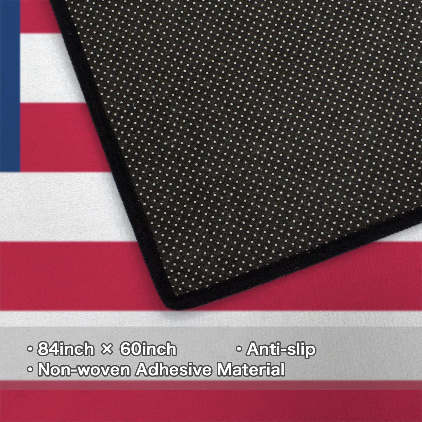 USA/American Betsy Ross Flag Inspired. 84x60 Inch Area Rug with Black Binding (Made in the USA)