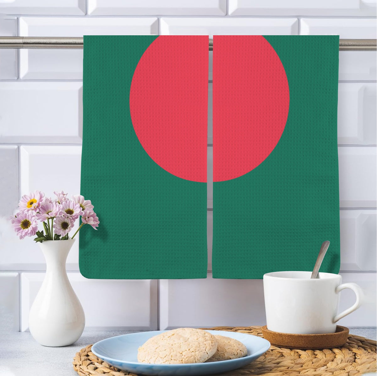 Bangladesh Flag Inspired Kitchen Towel 40X60cm (Pack of 2) | Printed In the USA