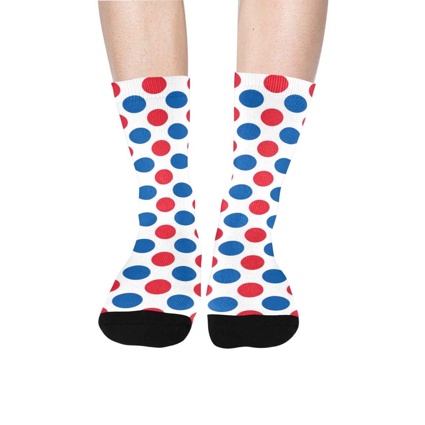 USA/American Flag Inspired Polka Dot Pattern Crew Socks | Ships from USA