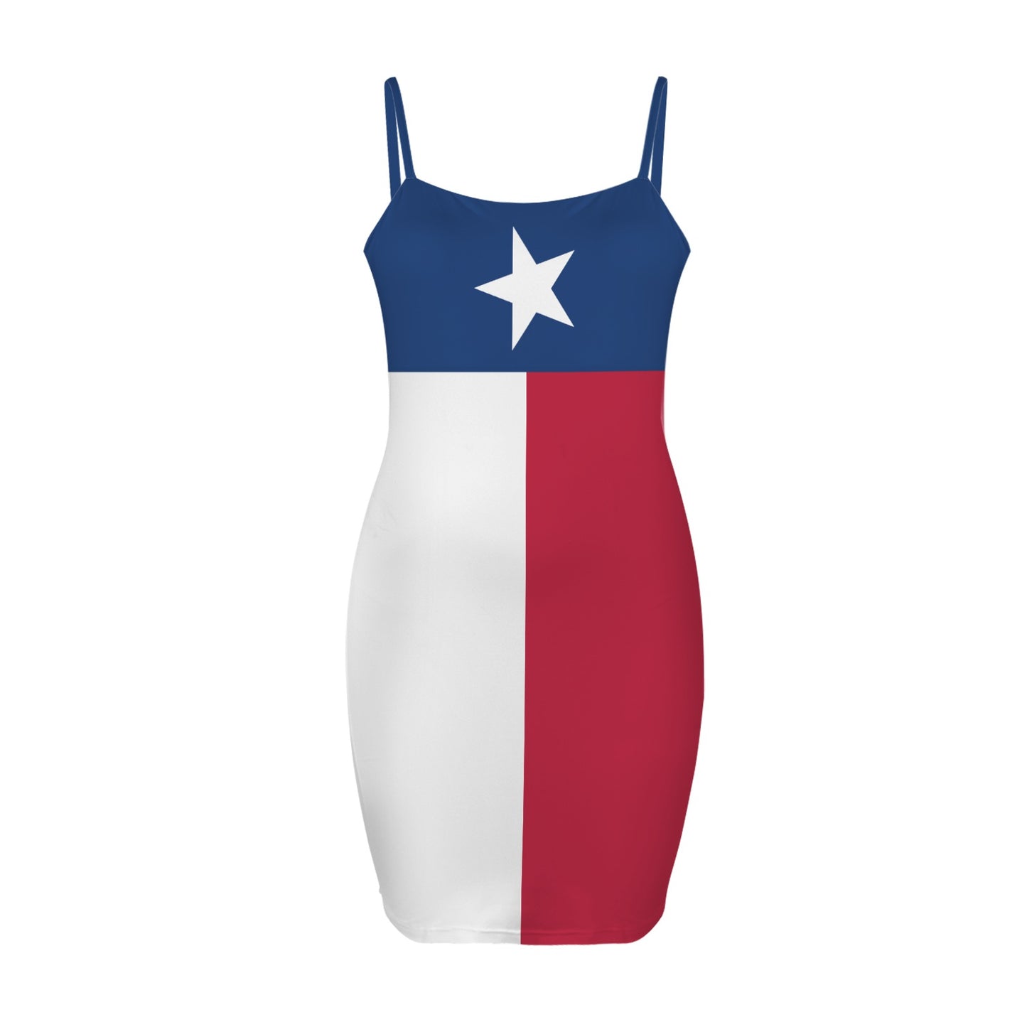 Texas Flag Inspired Backless Spaghetti Strap Bodycon Dress