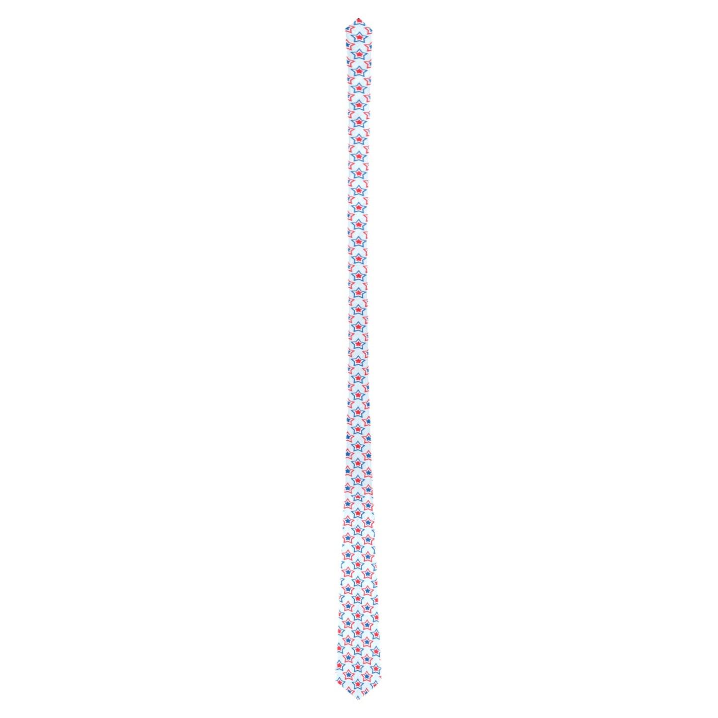 USA/American Flag Inspired Red, White & Blue Stars Pattern Classic Necktie (Two Sides)
