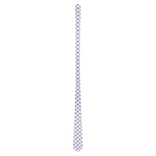 USA/American Flag Inspired Red, White & Blue Stars Pattern Classic Necktie (Two Sides)