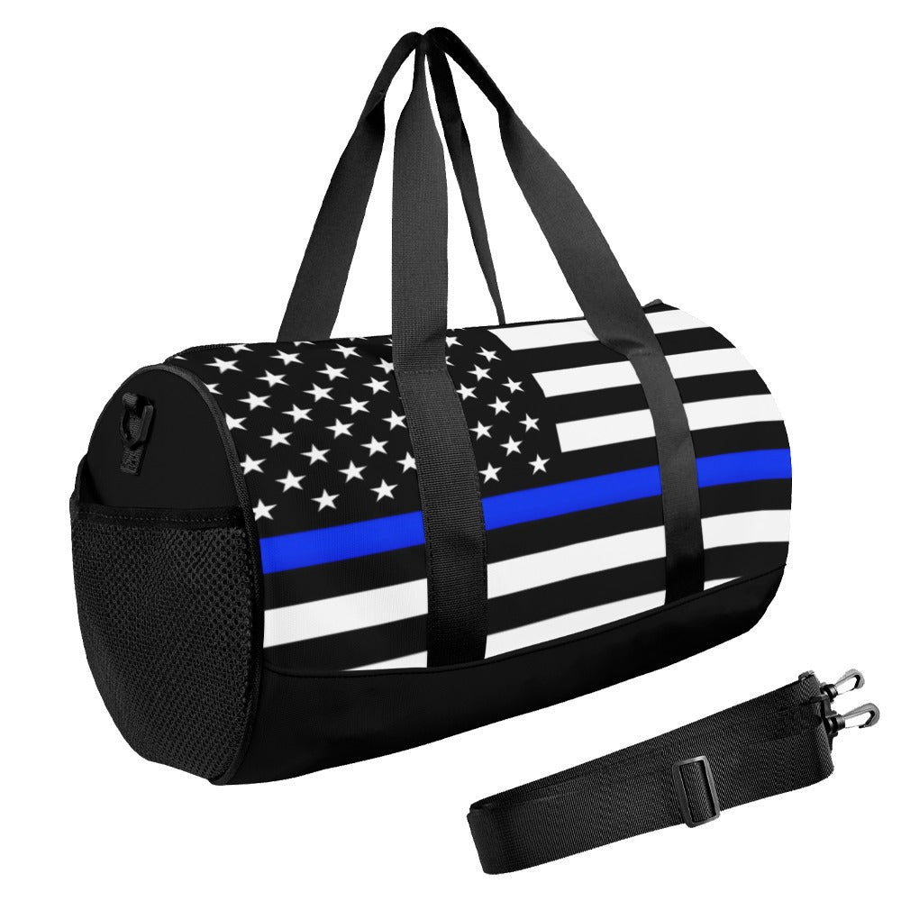 Thin Blue Line Flag Inspired Travel Duffel Bag