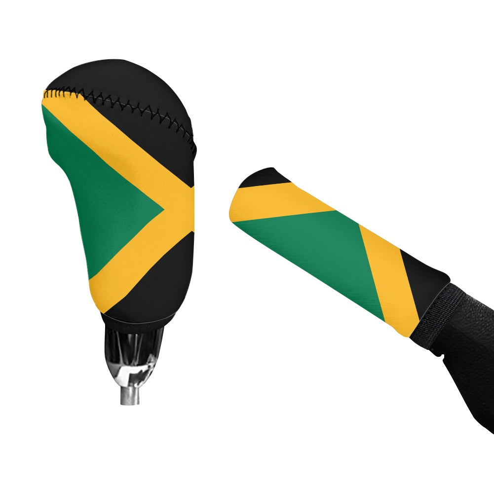 Jamaica Flag Inspired Gear Lever Cover+Hand Brake Cover
