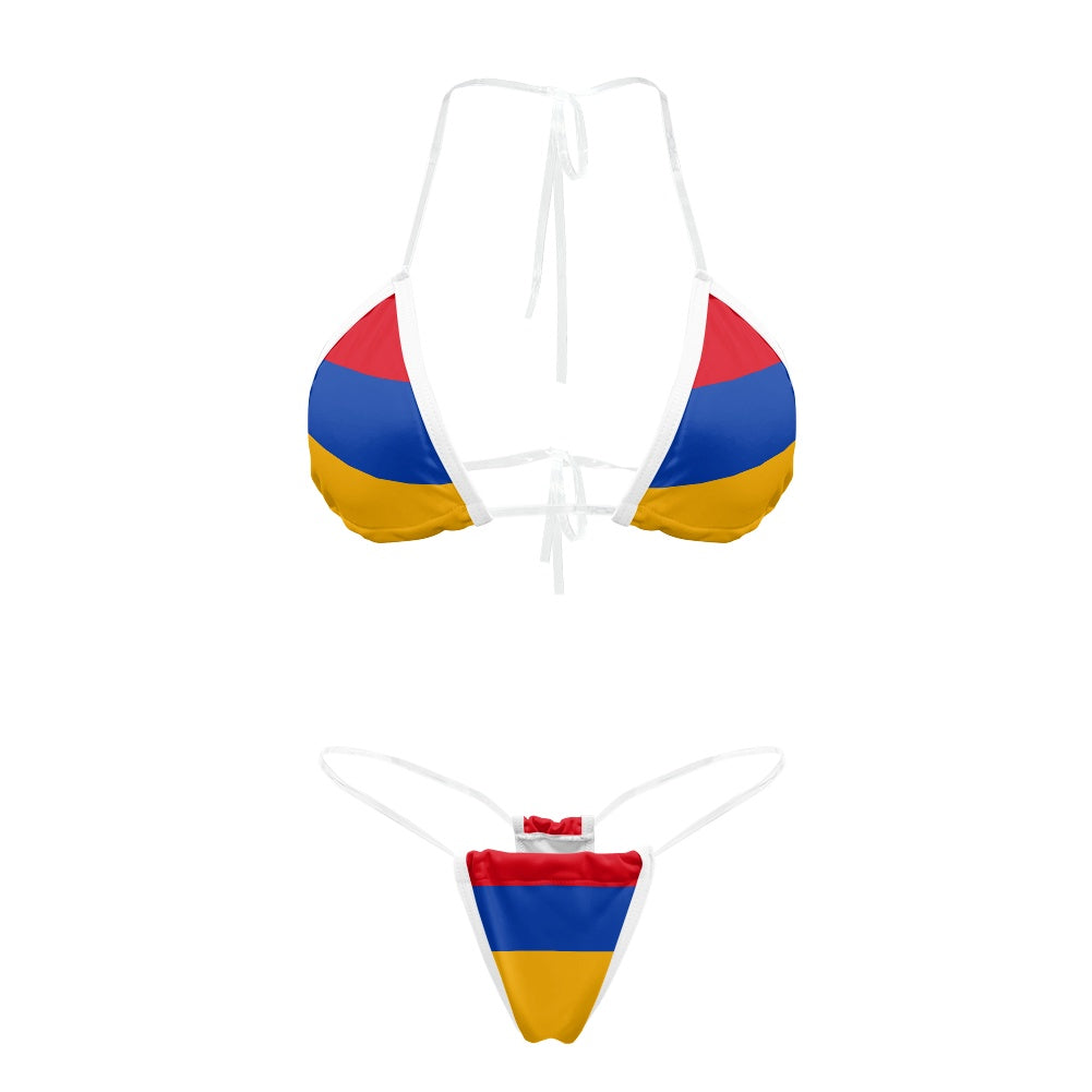 Armenia Flag Inspired Transparent String Bikini