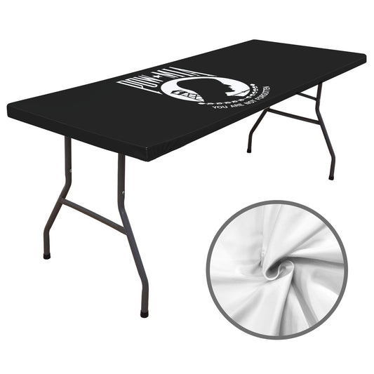 POW/MIA Flag Inspired Custom Elastic Fitted Tablecloth 72x30 inch (Made in the USA)