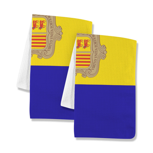 Andorra Flag Inspired Kitchen Towel 40X60cm (Pack of 2) | Printed In the USA
