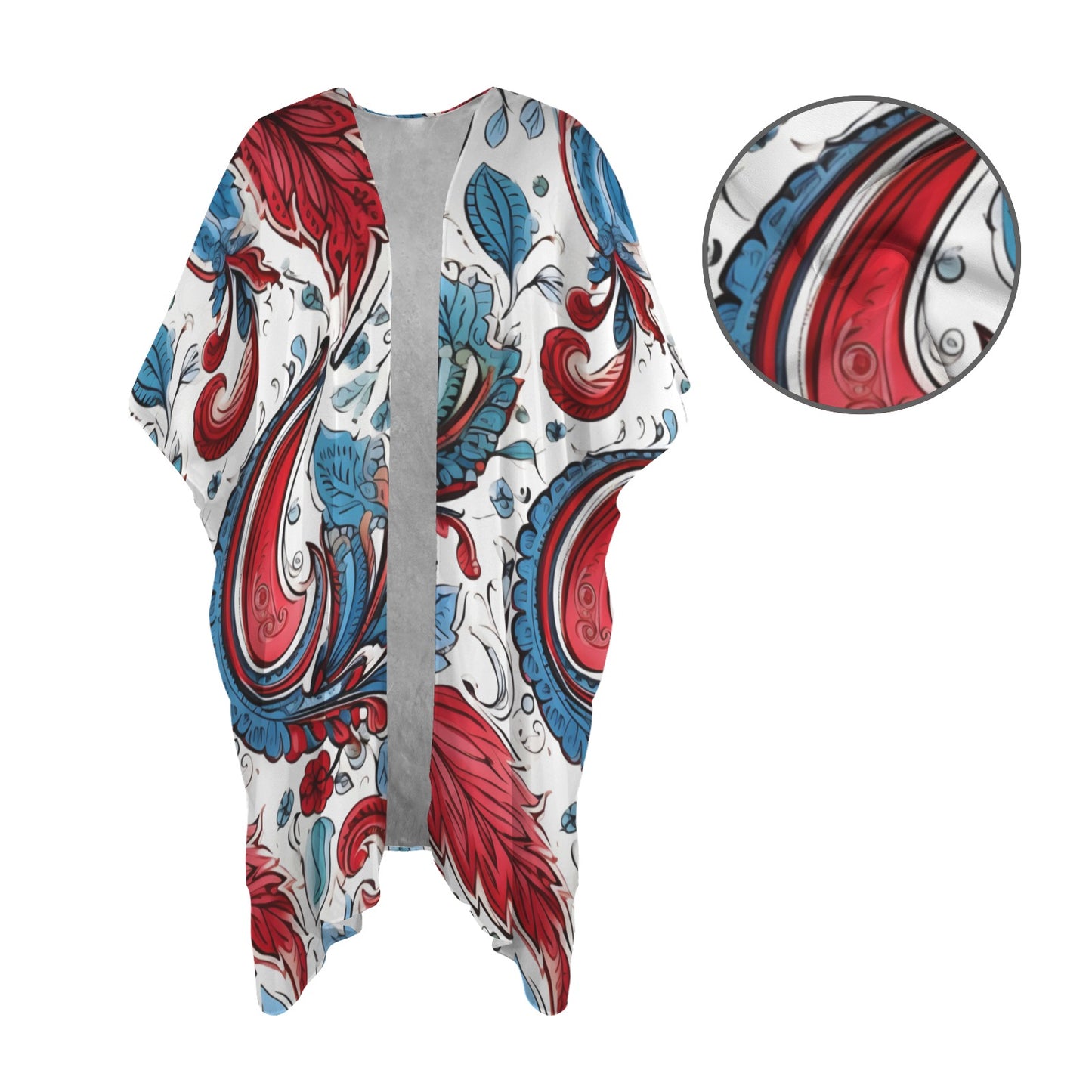 USA/American Flag Inspired Paisley Pattern Women's Long Cover Up
