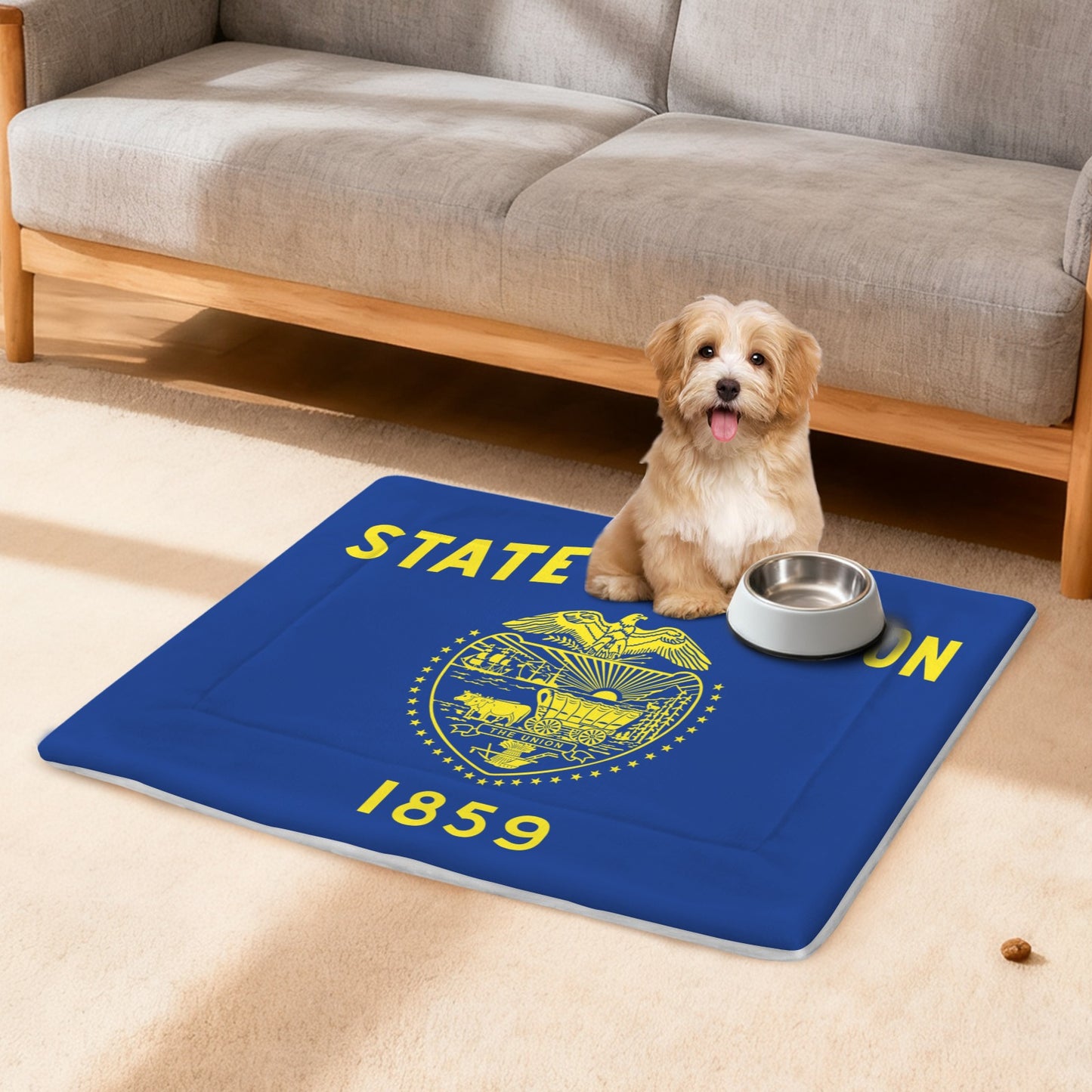 Oregon Flag Inspired Pet Mat 25x18inch (Made in the USA)