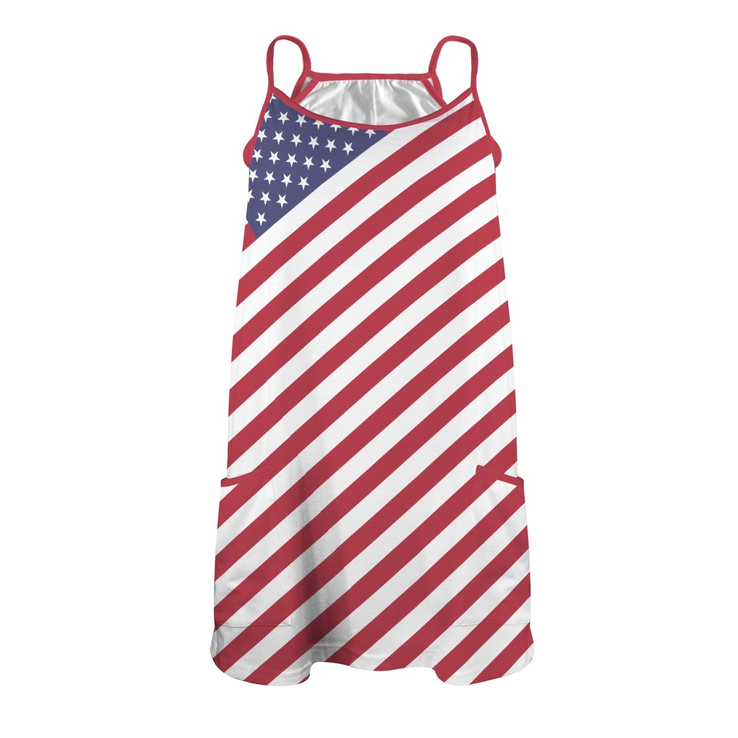 USA/American Flag Inspired Women's Double-Layered Camisole Dress