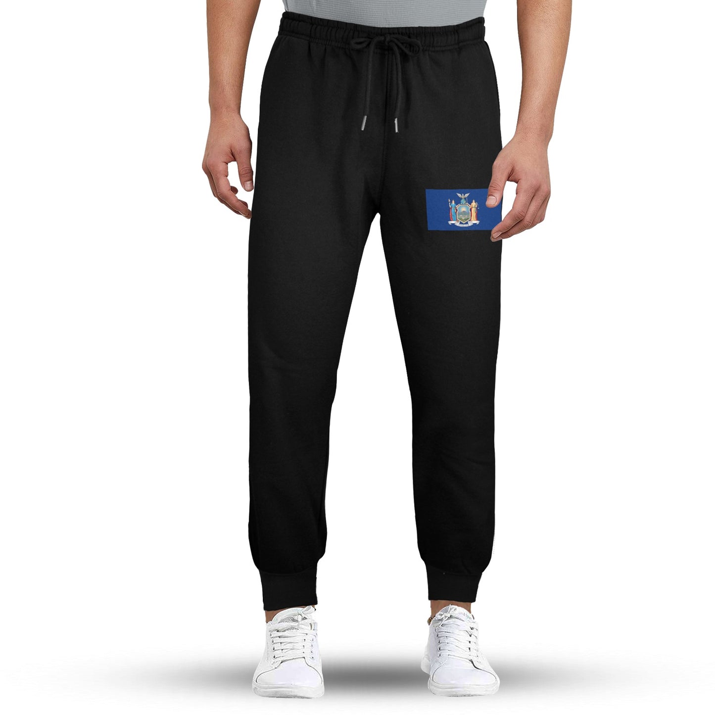 New York Flag Inspired Unisex Fleece Sweatpants (Left Printing) | Ships from USA