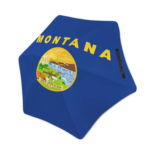 Montana Flag Inspired Kids Safe Round Corner Umbrella
