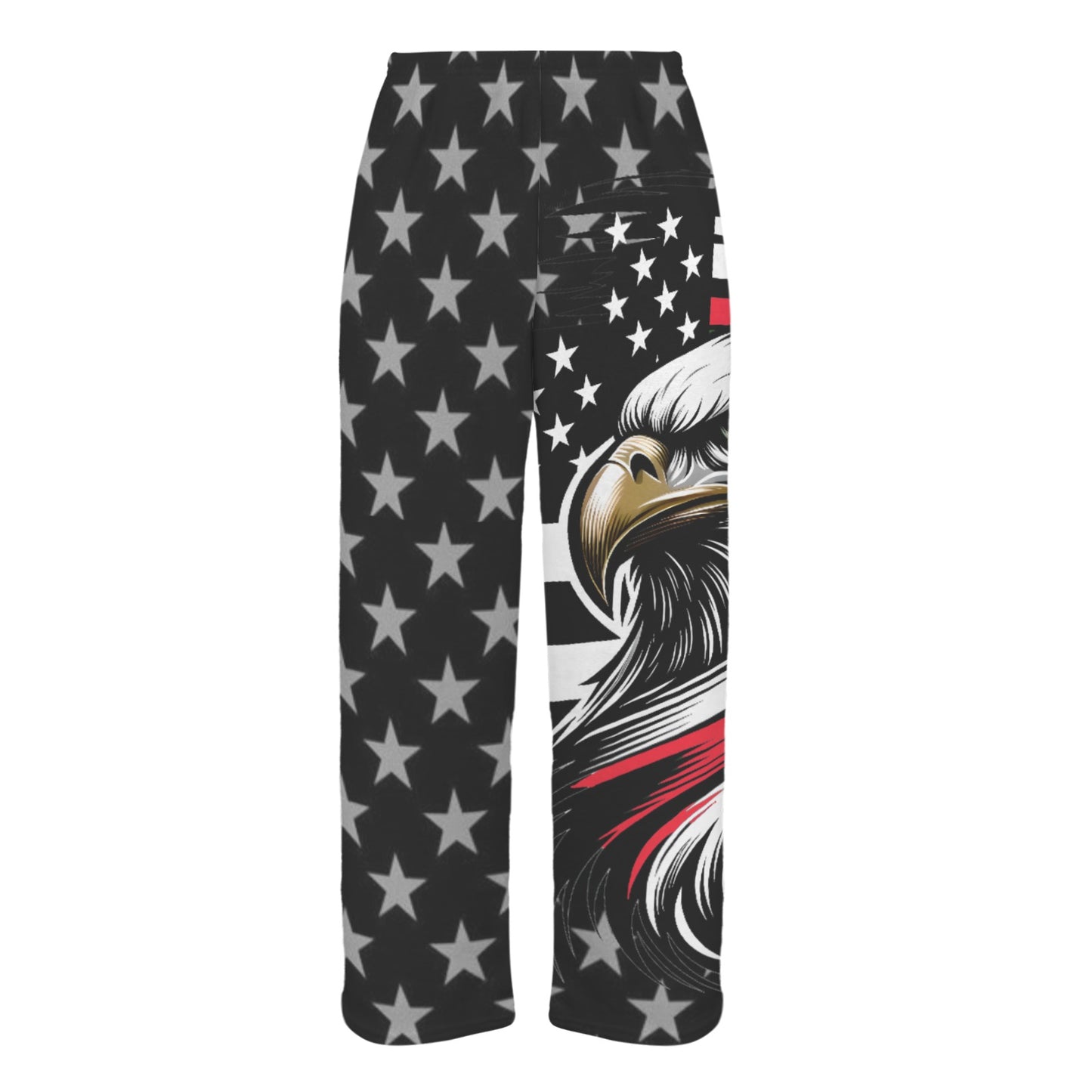 Thin Red Line Flag Inspired Eagle Women's Flannel Pajama Trousers Made in the USA