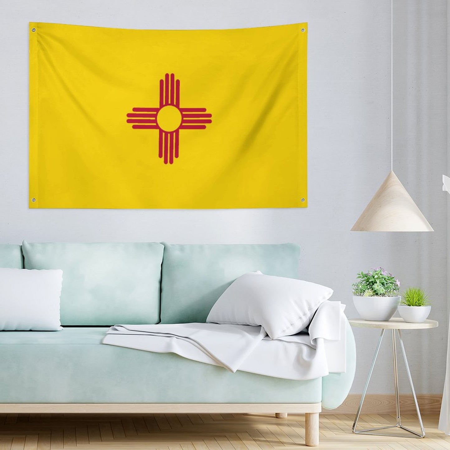 New Mexico Flag Inspired Wall Mount Flag with Four Grommets (35x59 in)