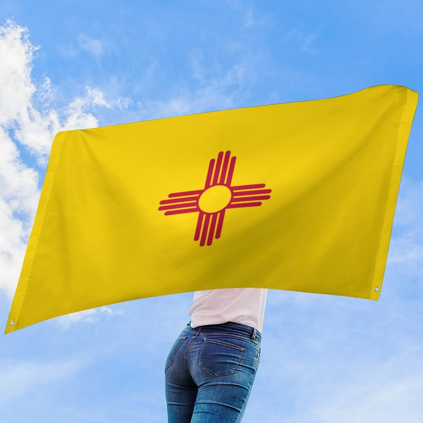 New Mexico Flag Inspired Wall Mount Flag with Four Grommets (35x59 in)