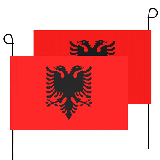 Two red flags with black eagles, Luv My Flag.
