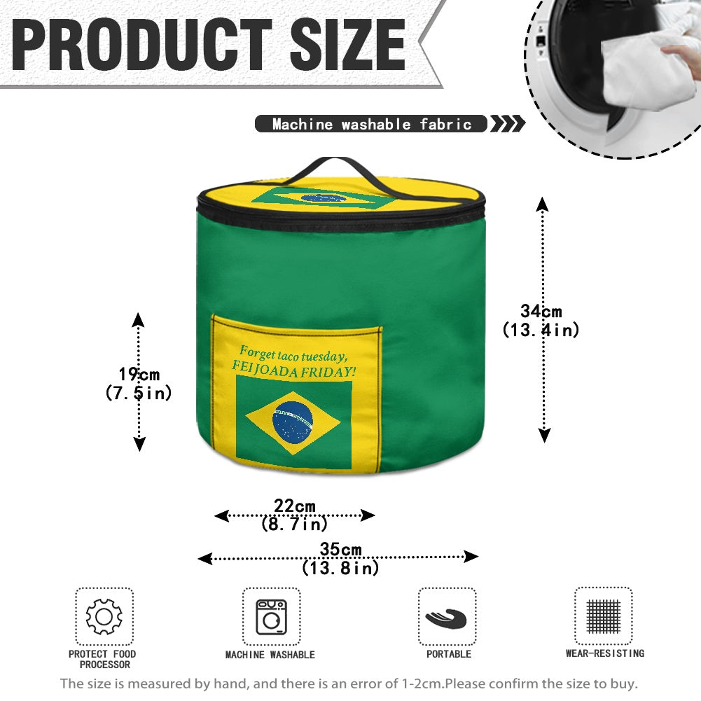 Brazil Flag Inspired "Forget Taco Tuesday, FEIJOADA FRIDAY!" Electric Pressure Cooker Insulation Bag