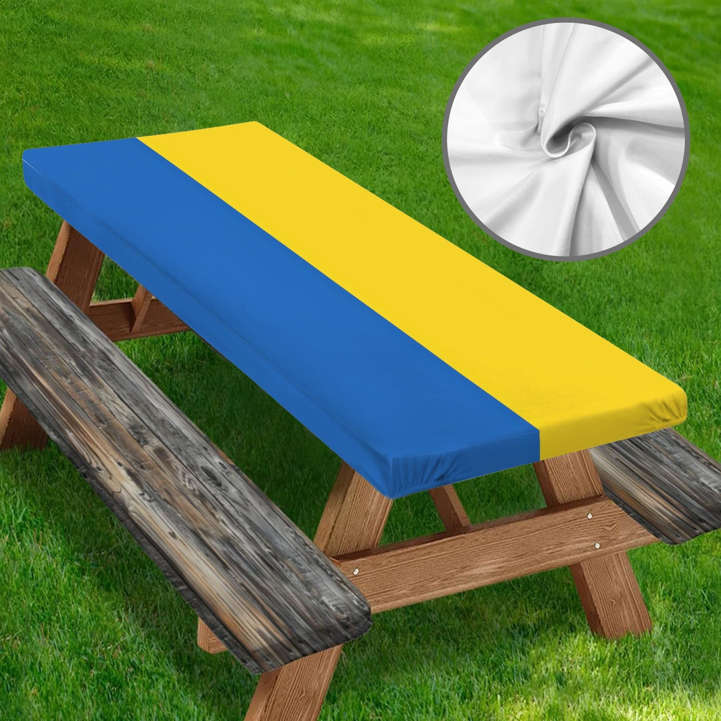Ukraine Flag Picnic Table Cover (72" x 30") (Made in the USA)