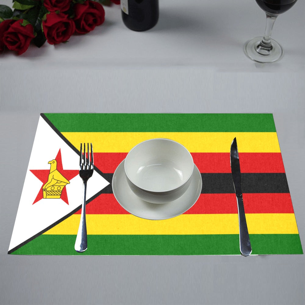 Zimbabwe Flag Placemats 12" x 18" (Set of 6)