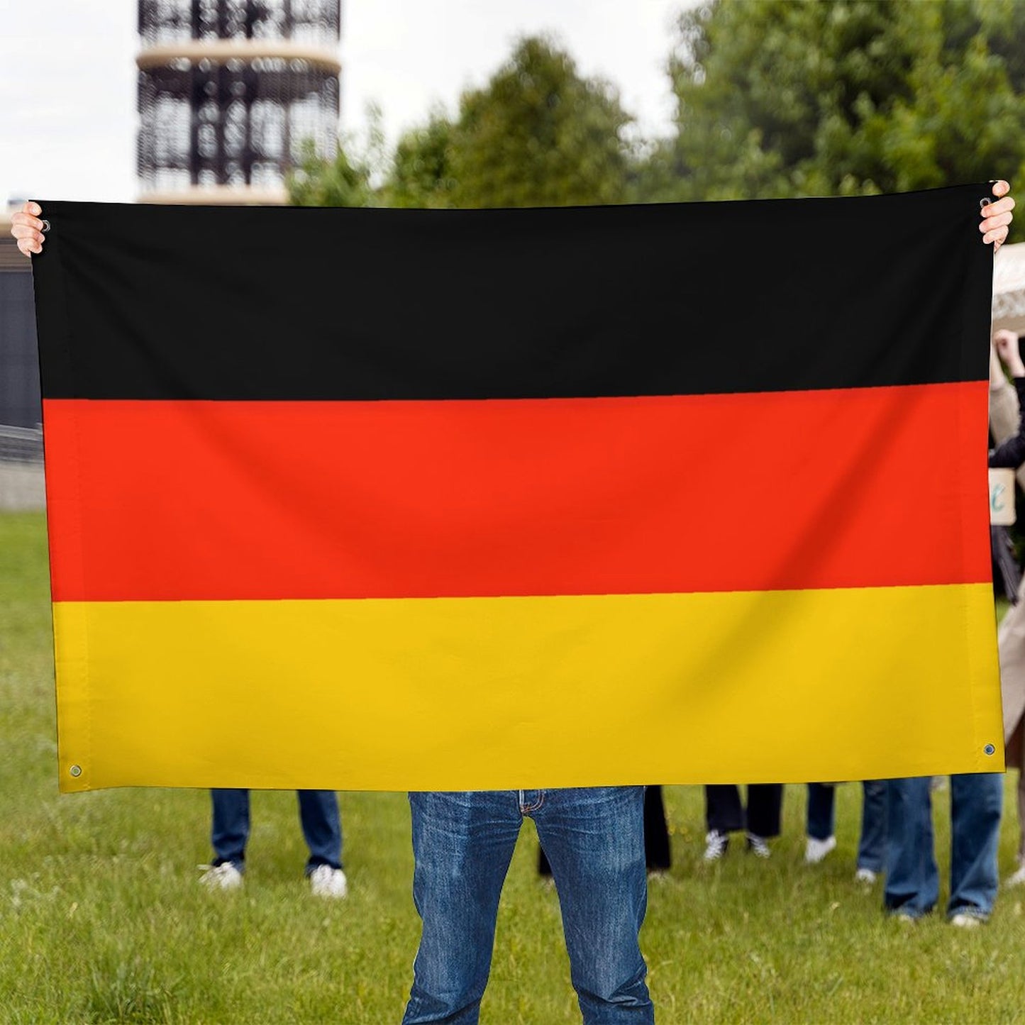 Germany Flag Inspired Wall Mount Flag with Four Grommets (35x59 in)