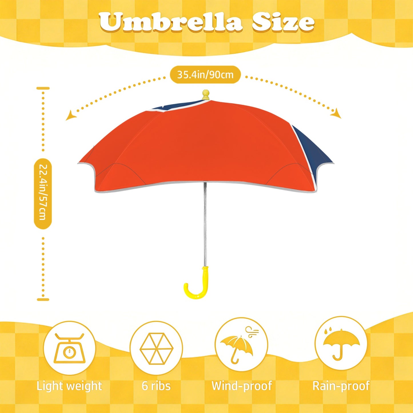 Tennessee Flag Inspired Kids Safe Round Corner Umbrella