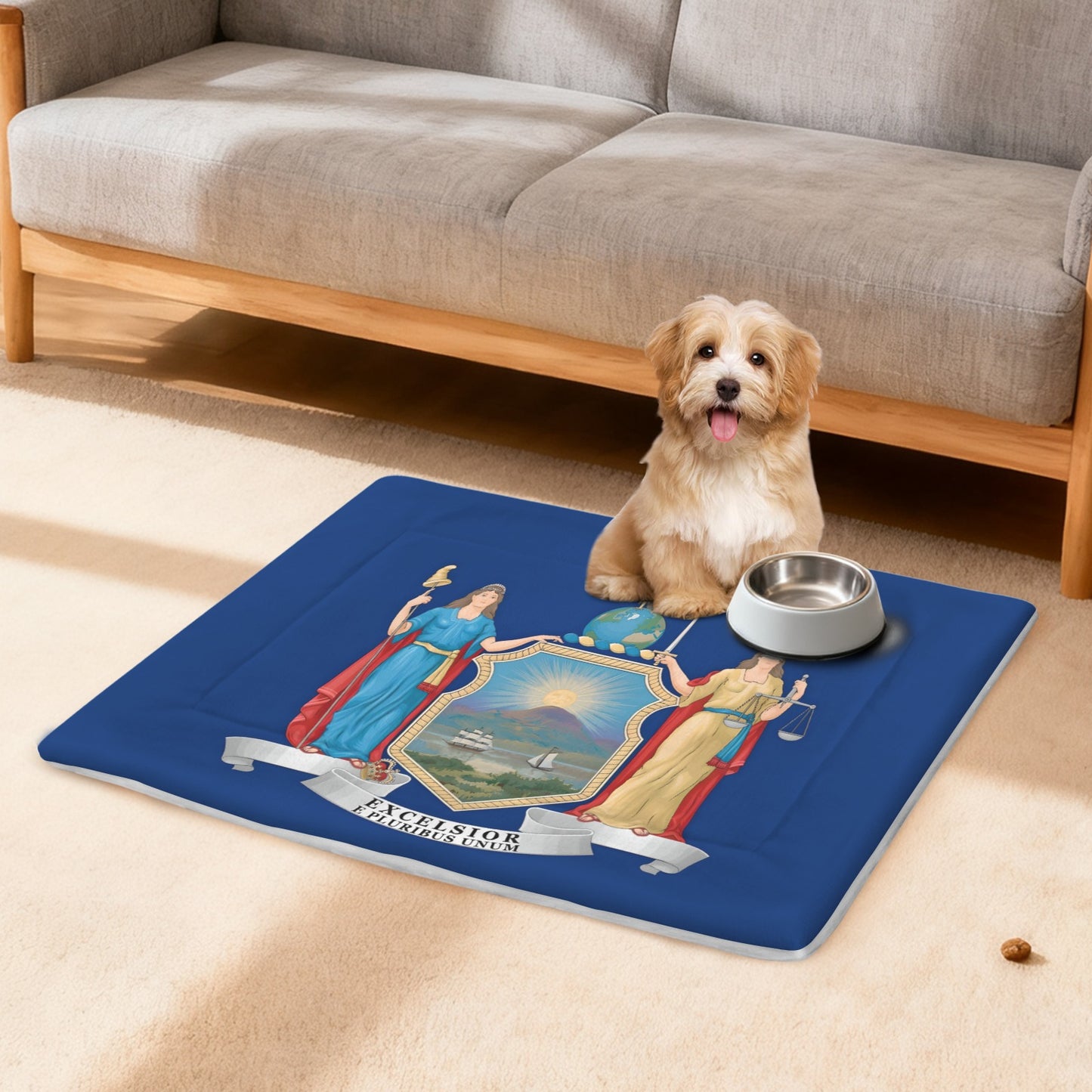 New York Flag Inspired Pet Mat 25x18inch (Made in the USA)