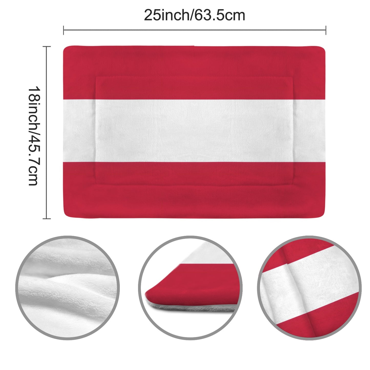 Austria Flag Inspired Pet Mat 25x18inch (Made in the USA)