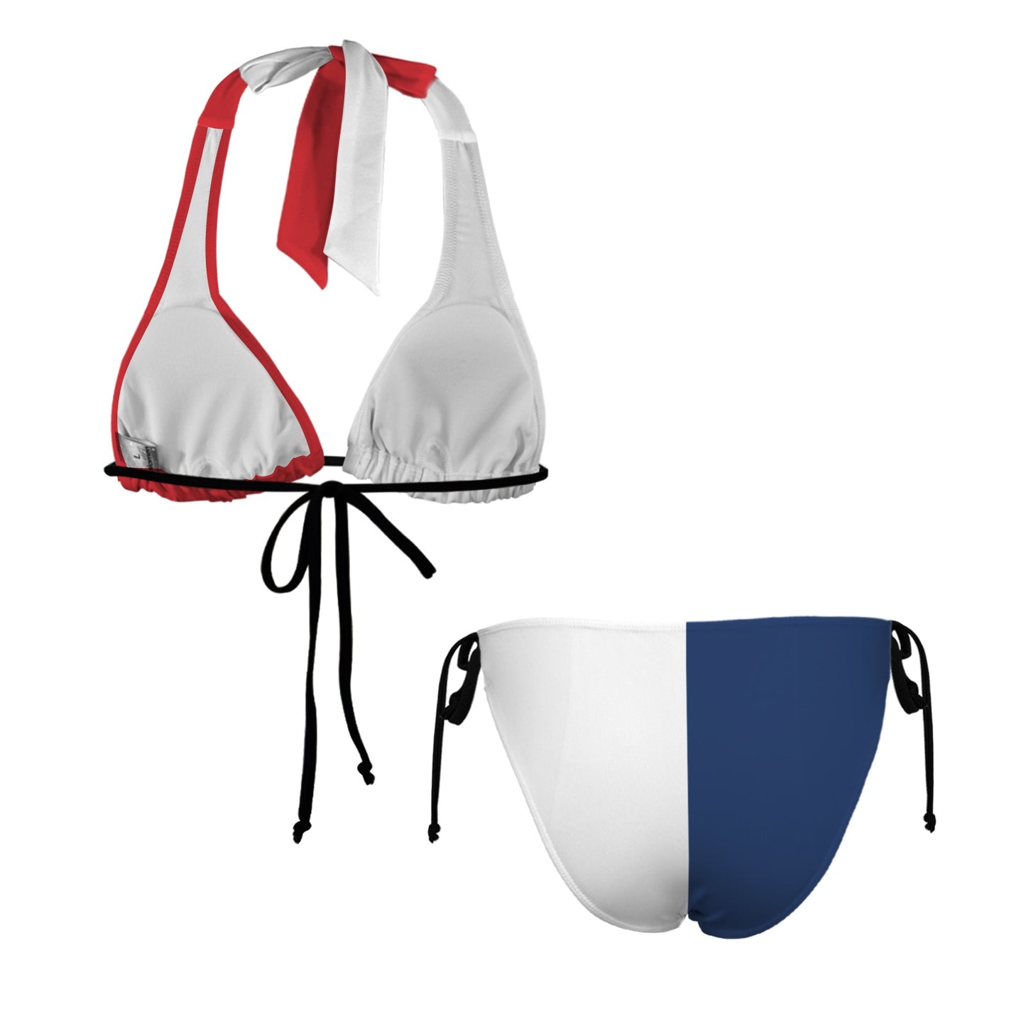 Panama Flag Inspired Halterneck String Bikini Sets