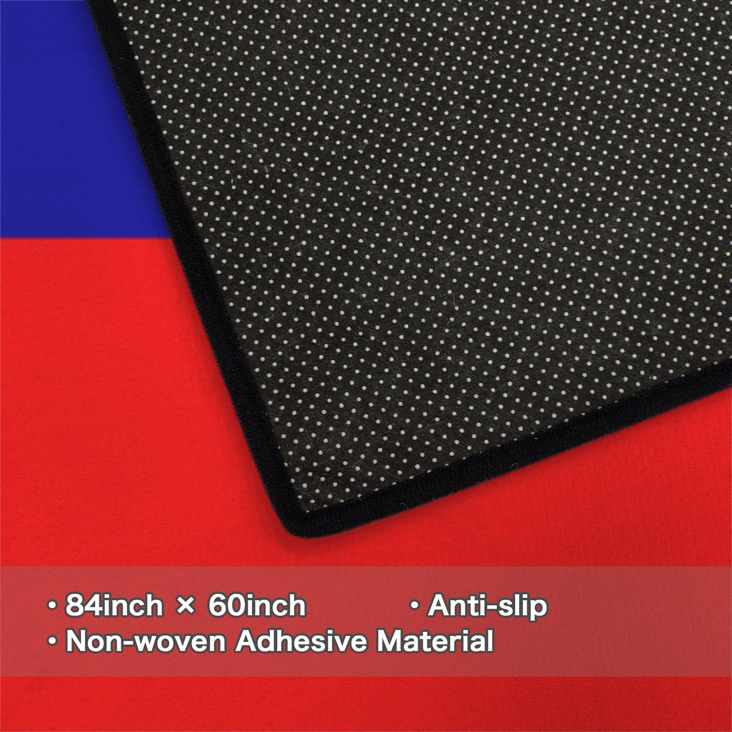 Taiwan Flag Inspired 84x60 Inch Area Rug with Black Binding (Made in the USA)