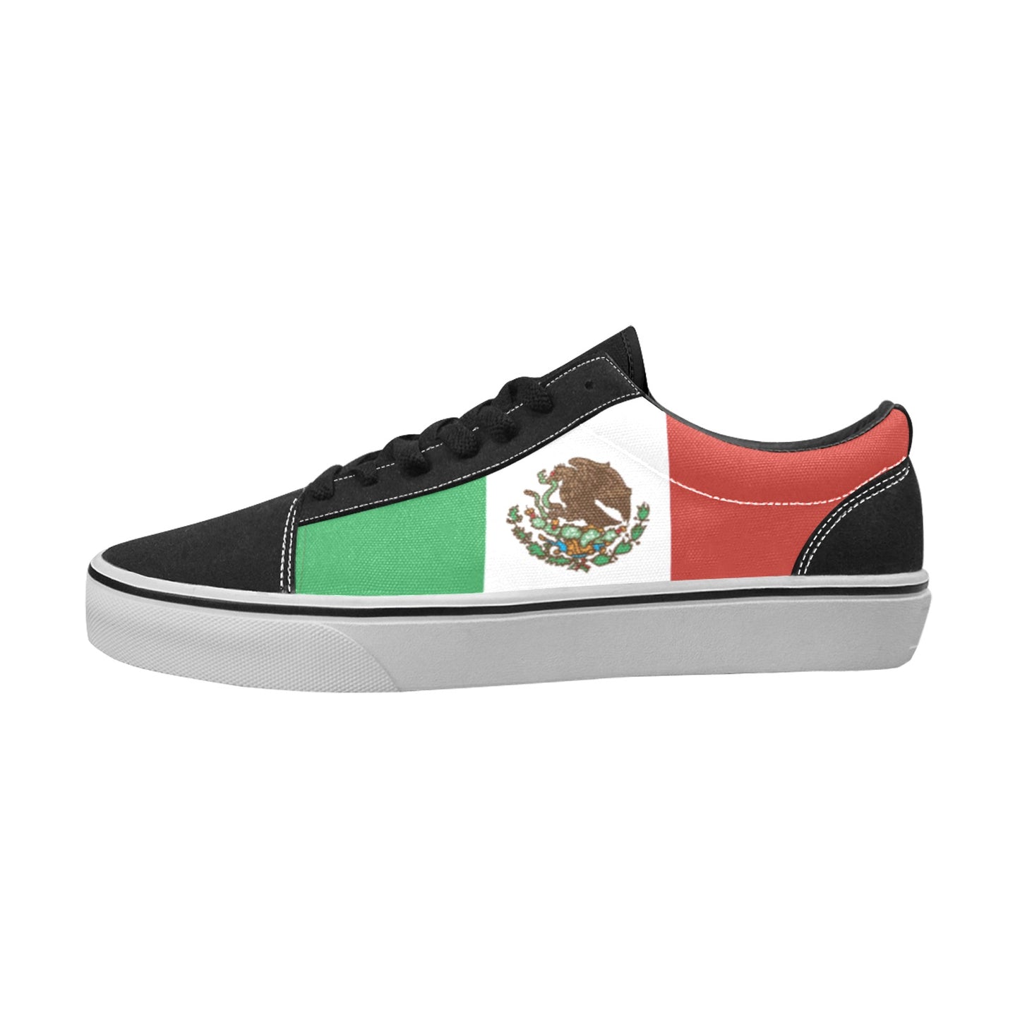 Mexico Flag Inspired Men's Lace-Up Canvas Shoes