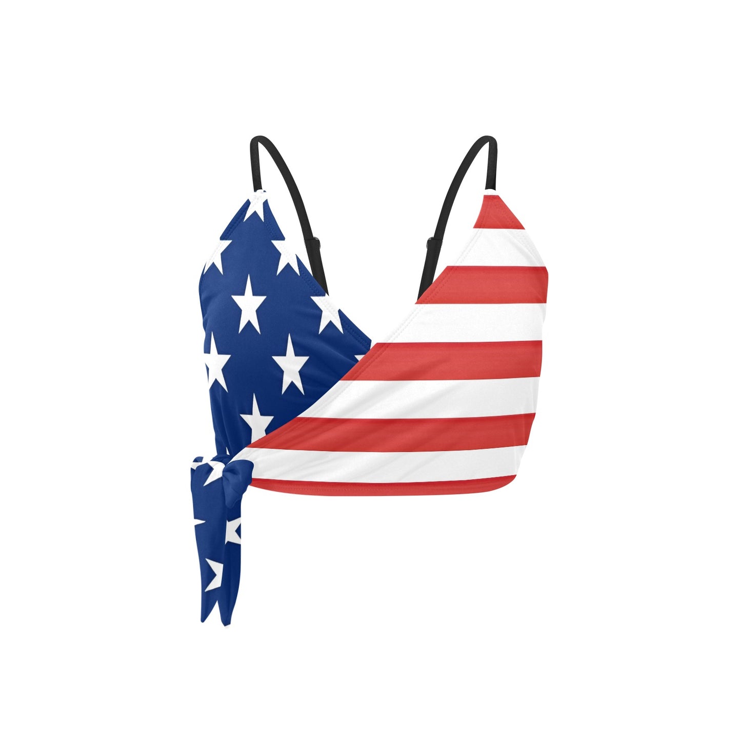 [Brand] American flag crop top with stars and stripes.