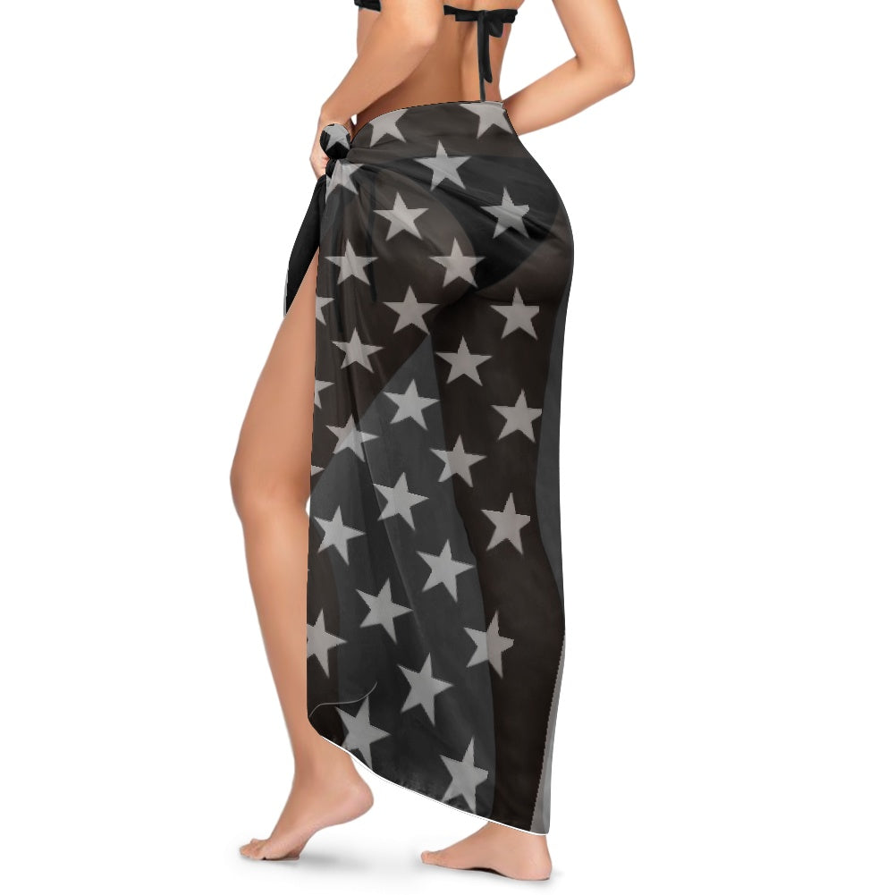 Thin Blue Line Flag Inspired (subdued) Bikini Cover-Up