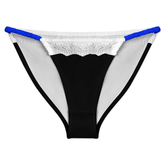 Thin Blue Line Flag Inspired Style-2 Lace Trim Underwear