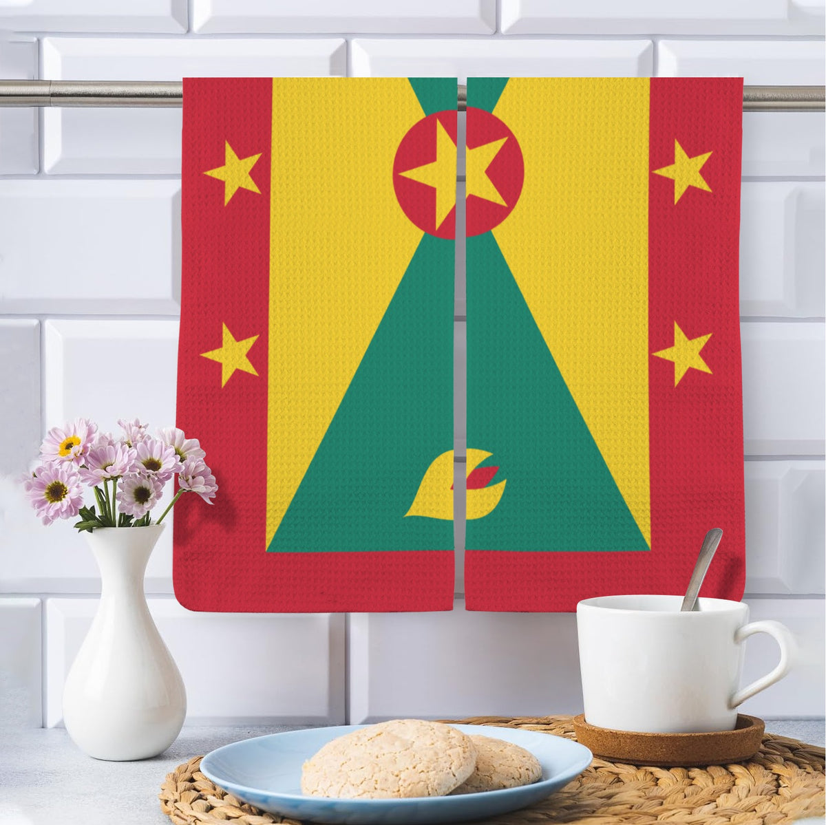 Grenada Flag Inspired Kitchen Towel 40X60cm (Pack of 2) | Printed In the USA