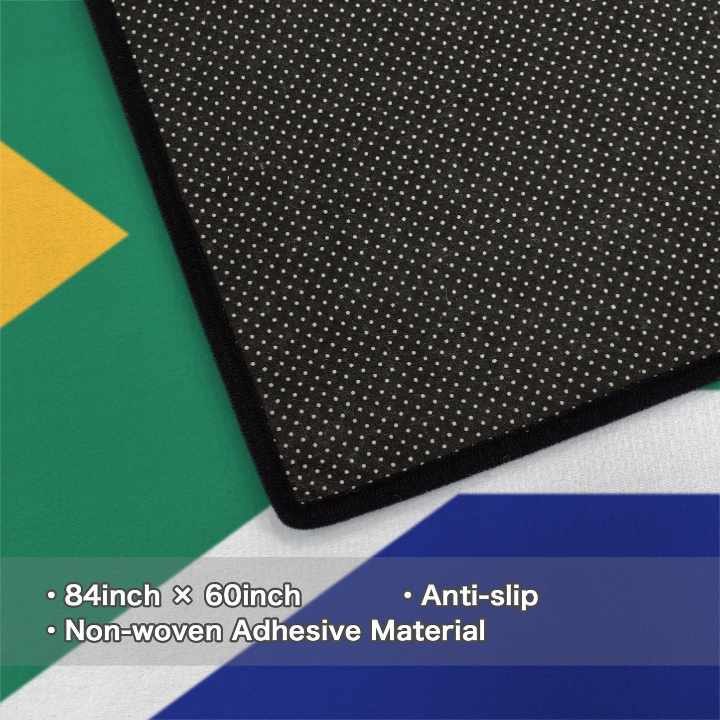 South Africa Flag Inspired 84x60 Inch Area Rug with Black Binding (Made in the USA)