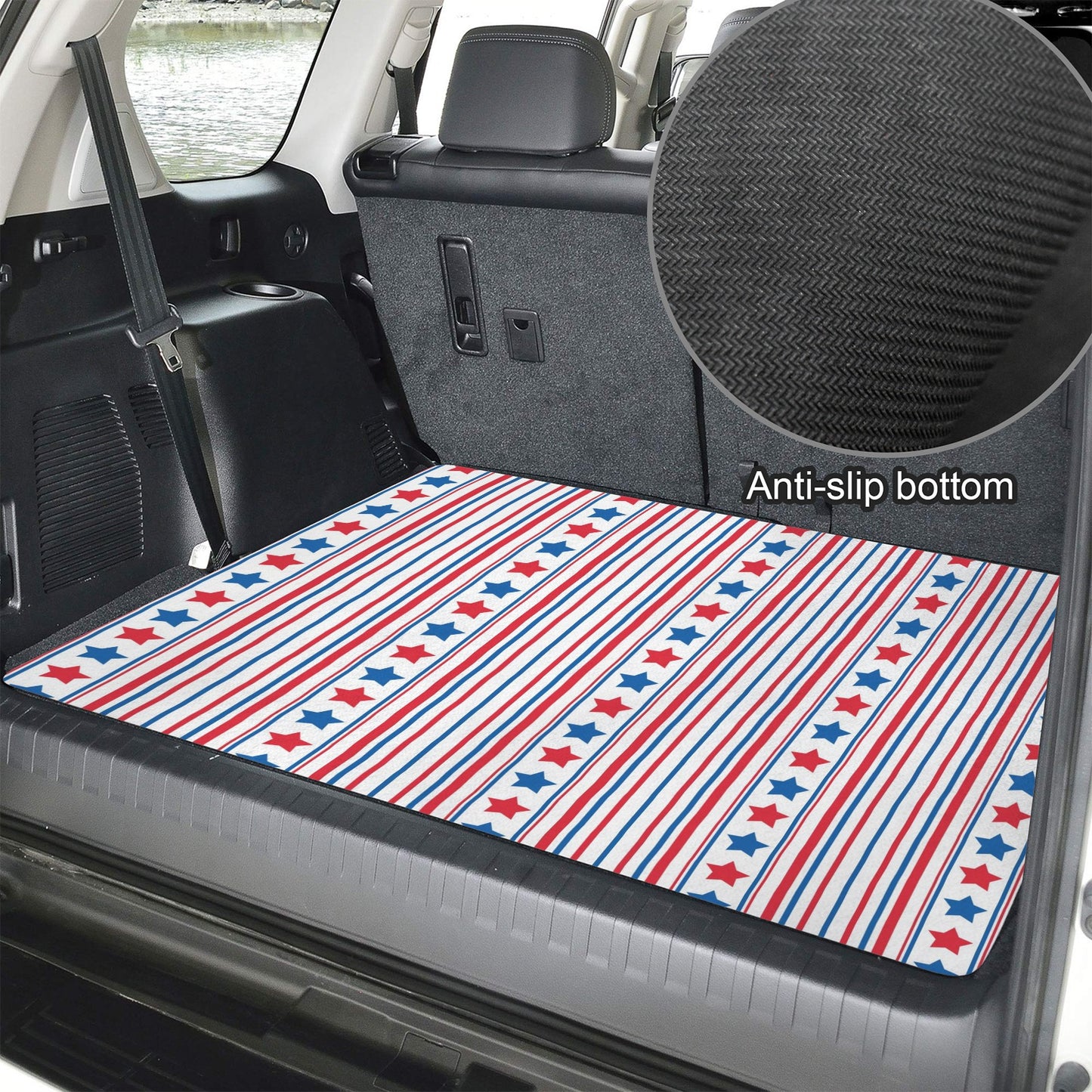 USA/American Flag Inspired Stars &amp; Stripes Pattern Car Trunk Mat 100 × 75 cm / 39.4 × 30 in Printed in the USA