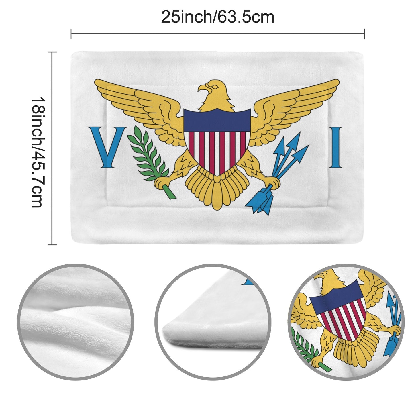 Virgin Islands Flag (US) Pet Mat 25x18inch (Made in the USA)