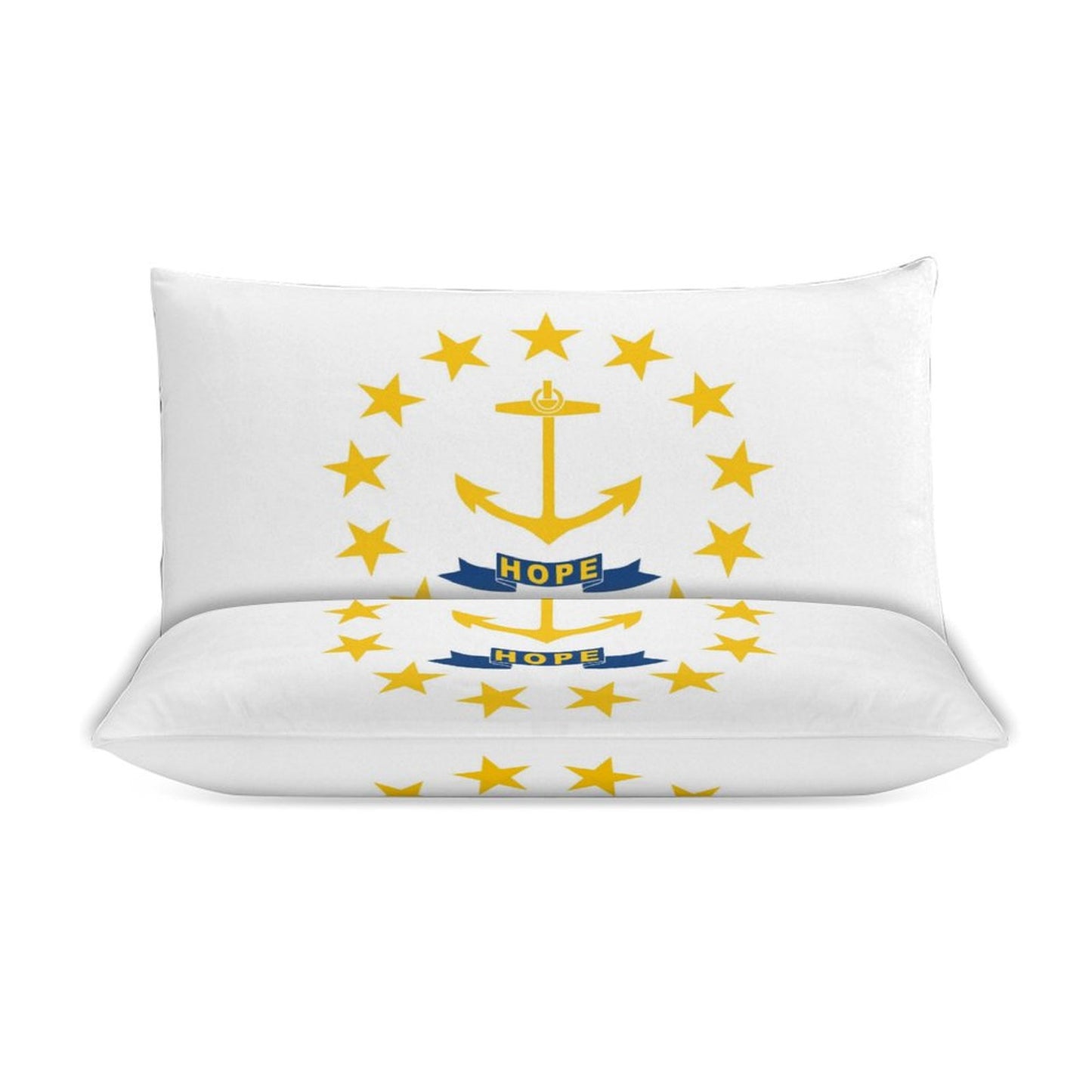 Rhode Island Flag Inspired 3-Piece Bedding Set (1 Duvet Cover + 2 Pillow Shams) – 102"×90"
