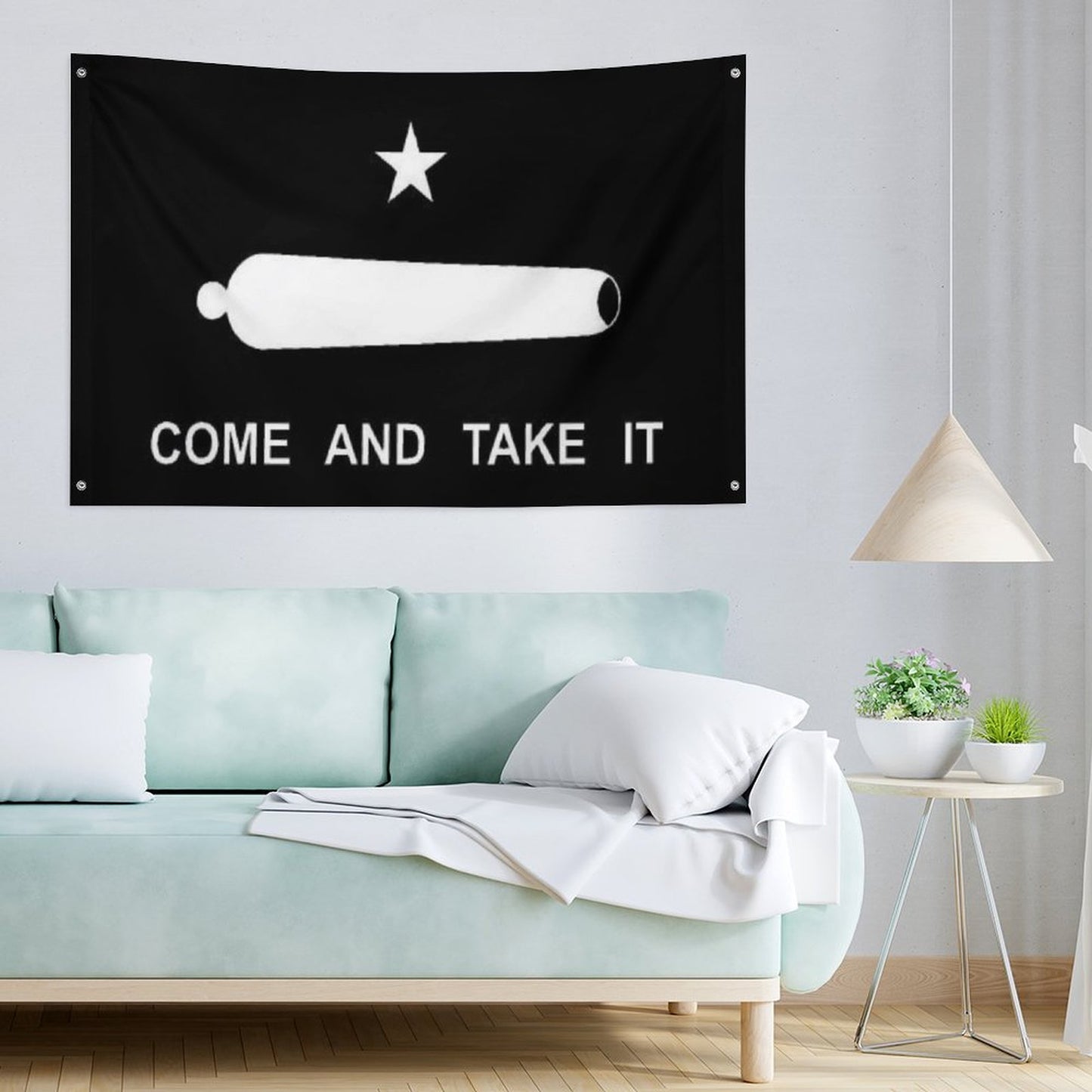 Come And Take It Flag Inspired Wall Mount Flag with Four Grommets (35x59 in)