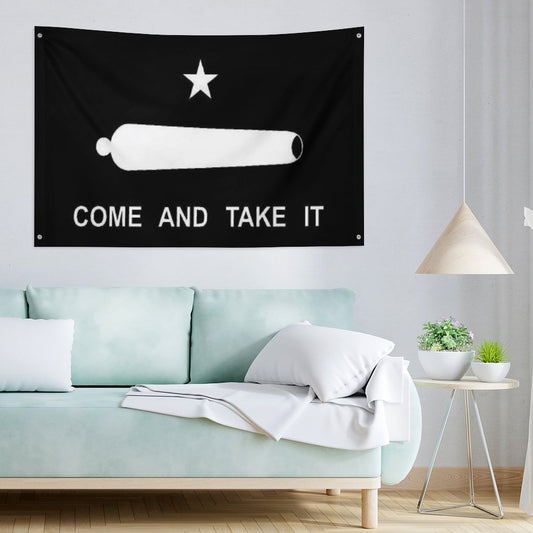 Come And Take It Flag Inspired Wall Mount Flag with Four Grommets (35x59 in)
