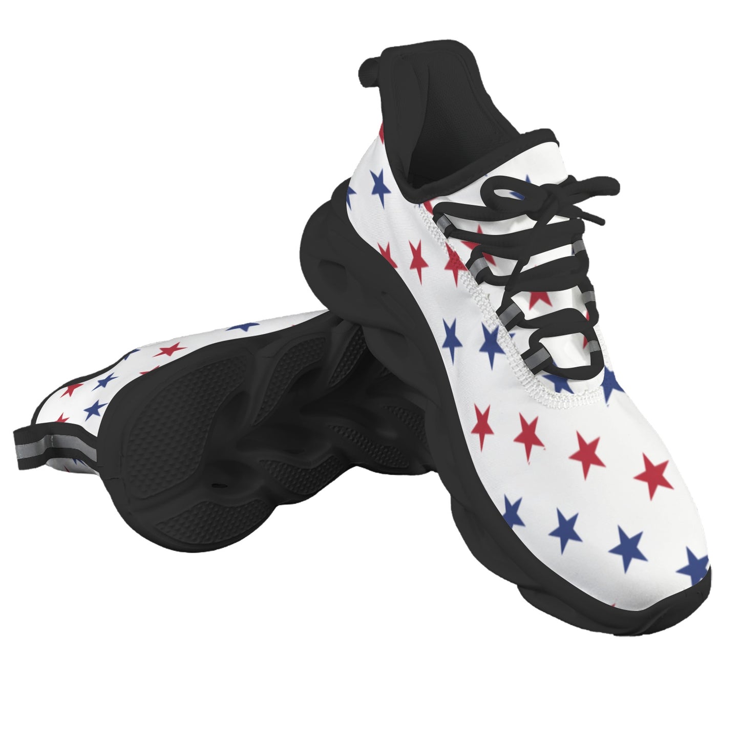 USA/American Flag Inspired Red & Blue Stars Pattern Men's Twisted Sole Sneakers