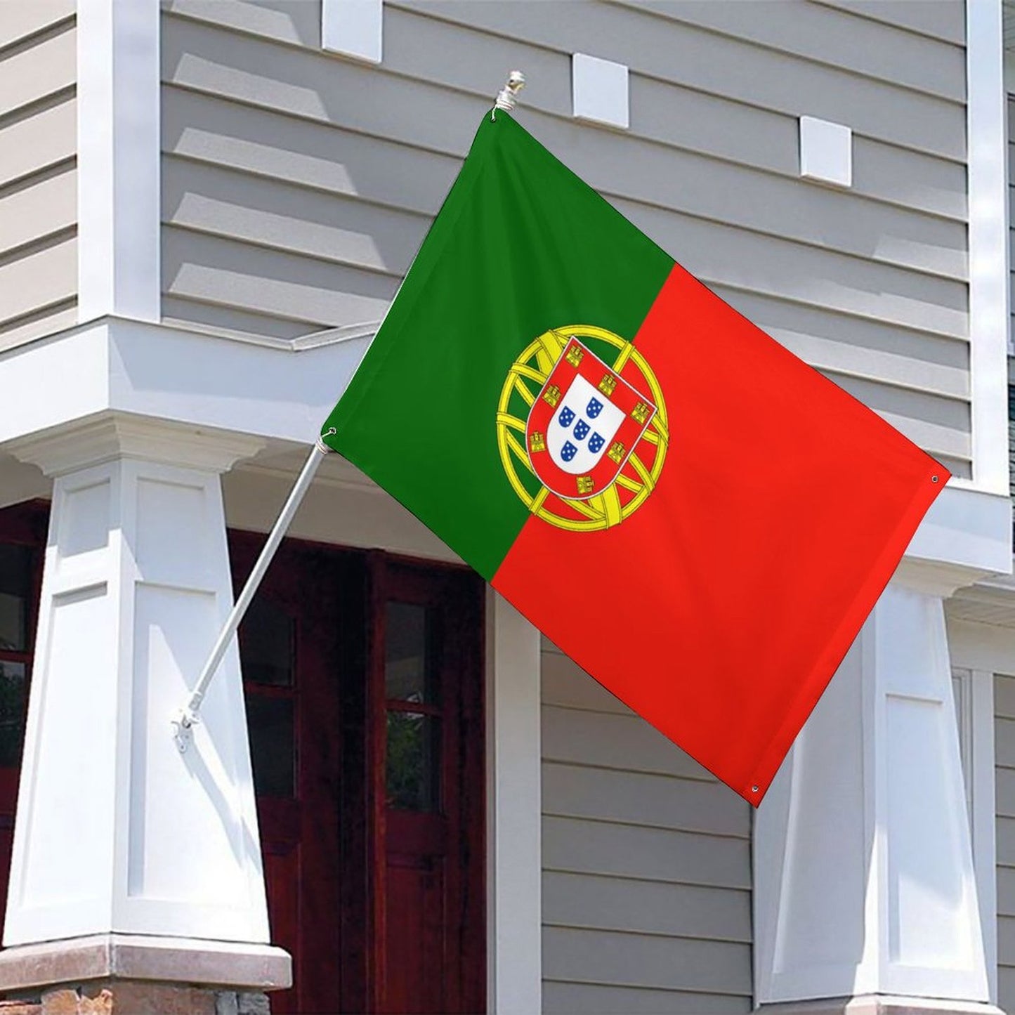 Portugal Flag Inspired Wall Mount Flag with Four Grommets (35x59 in)